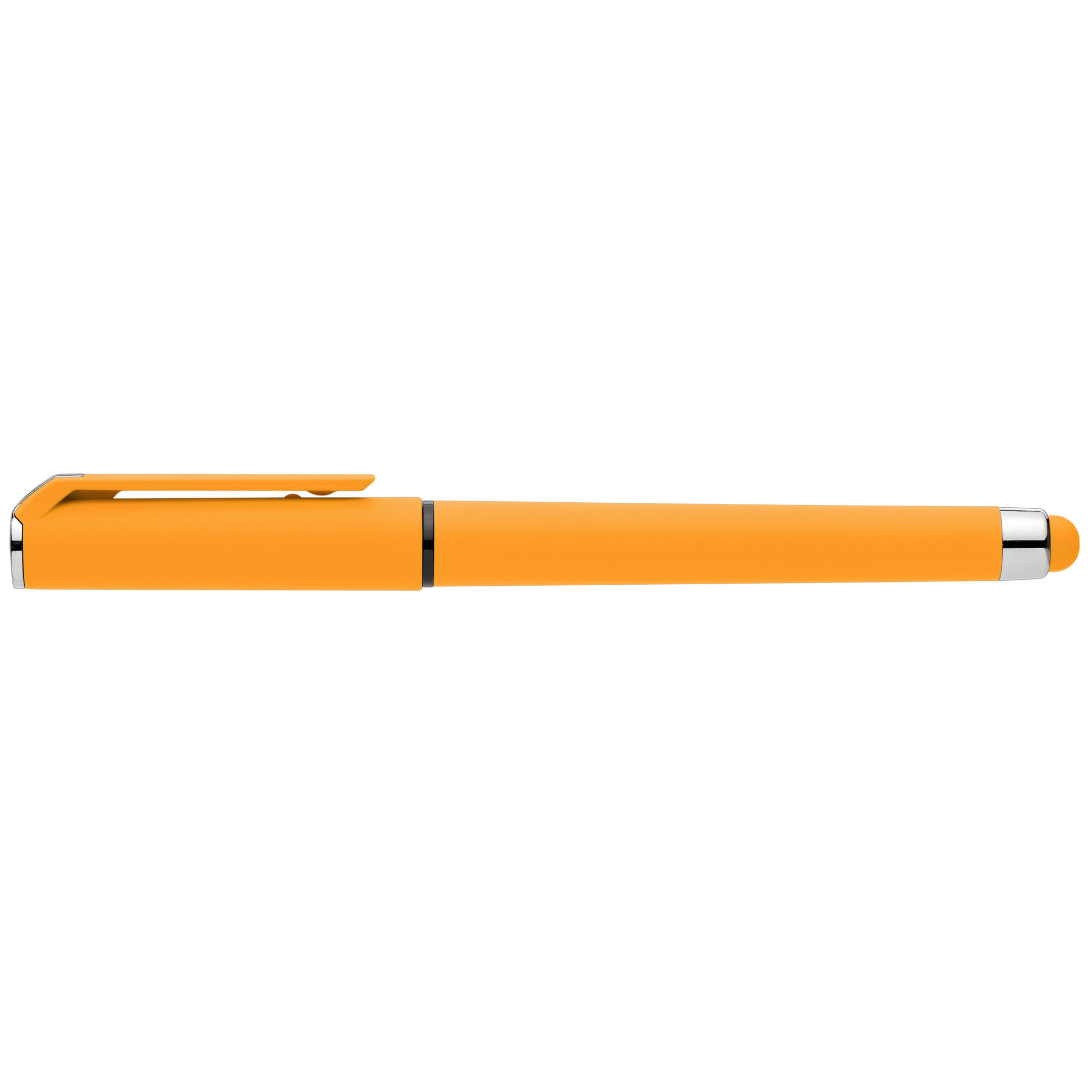 Islander Recycled Plastic Brights Gel Grip Pen promotional pen in yellow printed with your company logo