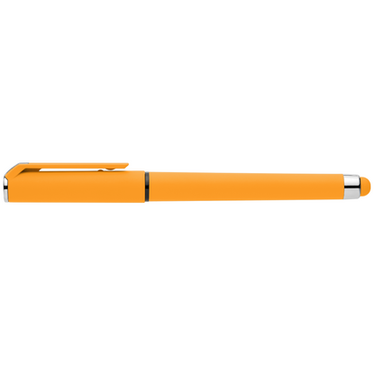 Islander Recycled Plastic Brights Gel Grip Pen promotional pen in yellow printed with your company logo