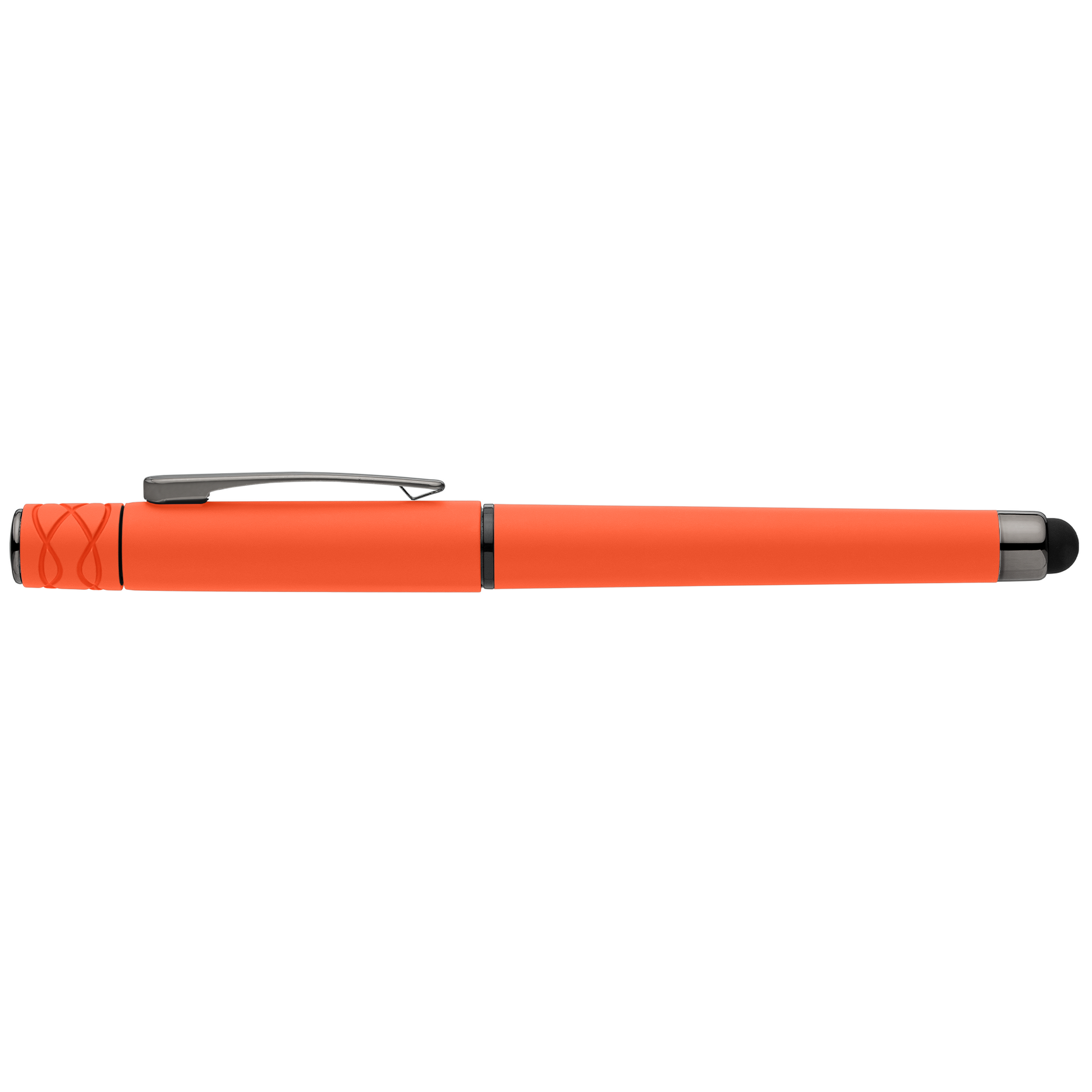 Tavi Recycled Plastic Fidget Spinner Stylus Gel Pen promotional pen in orange printed with your company logo