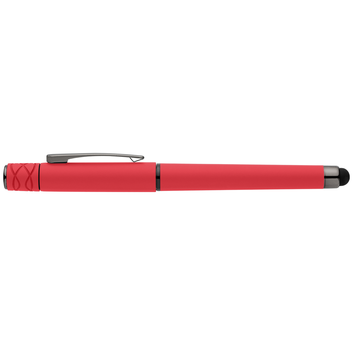 Tavi Recycled Plastic Fidget Spinner Stylus Gel Pen promotional pen in red printed with your company logo
