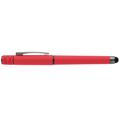 Tavi Recycled Plastic Fidget Spinner Stylus Gel Pen promotional pen in red printed with your company logo
