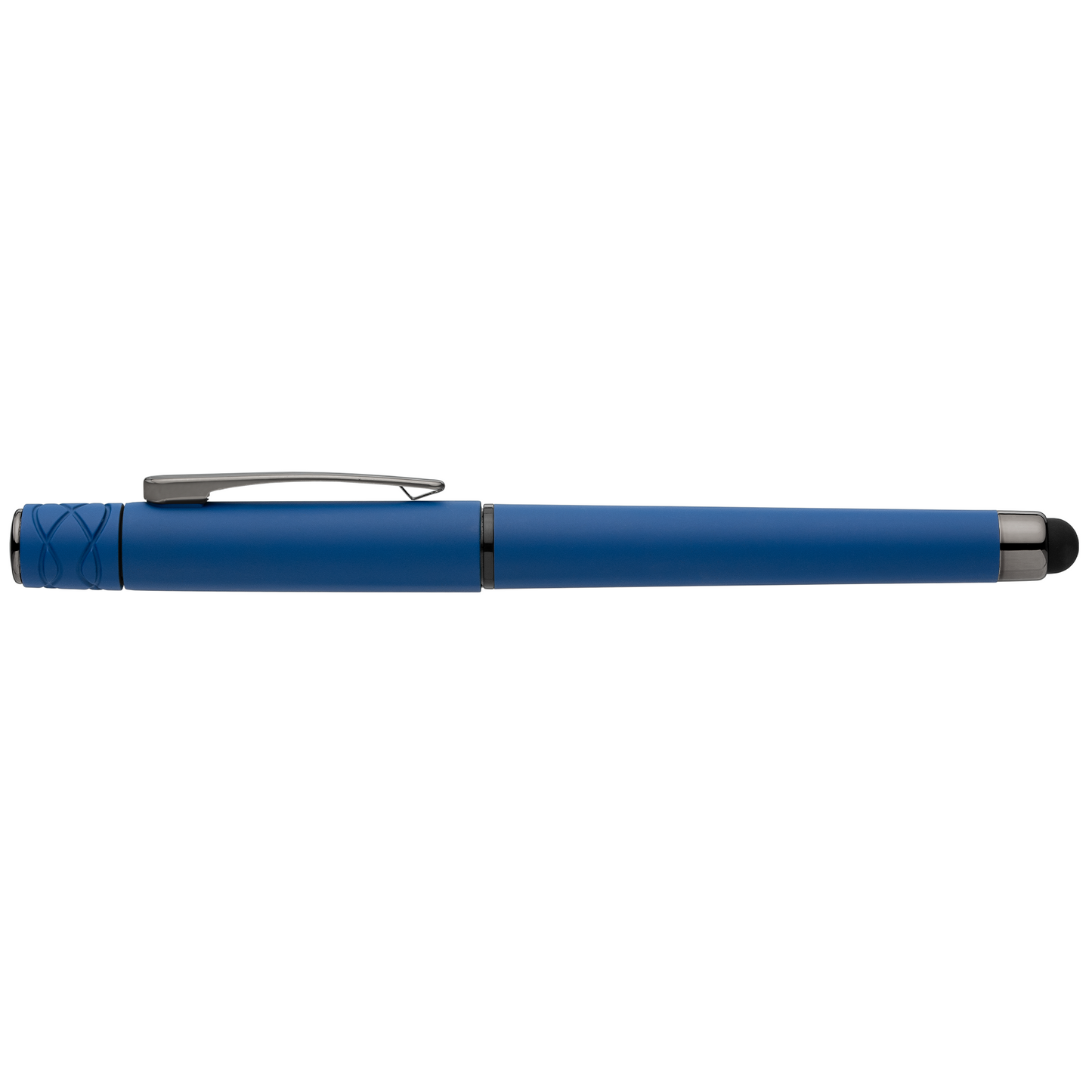 Tavi Recycled Plastic Fidget Spinner Stylus Gel Pen promotional pen in royal blue printed with your company logo
