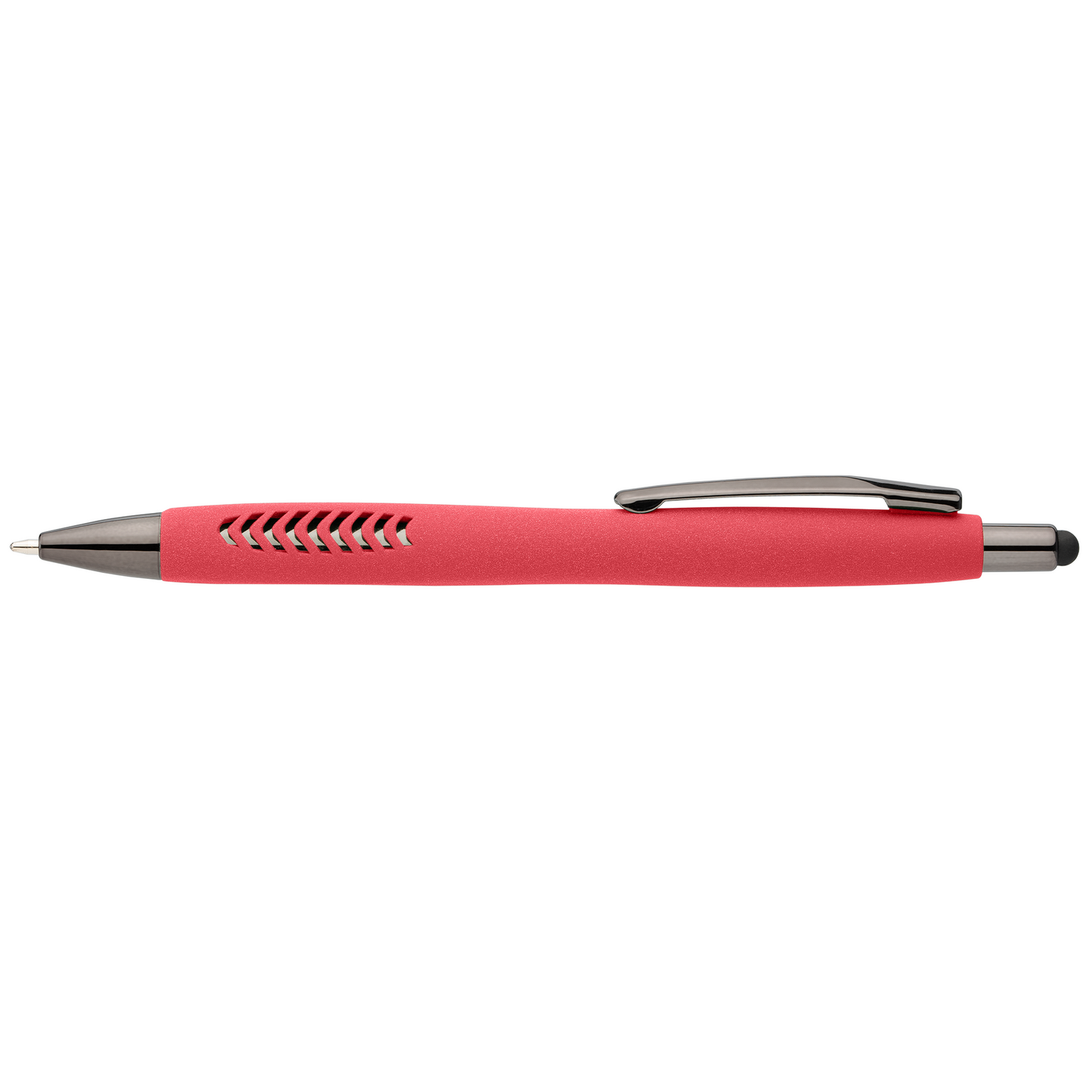 Avalon Recycled Plastic Stone Finish Stylus Pen promotional pen in red printed with your company logo