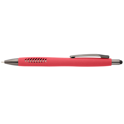 Avalon Recycled Plastic Stone Finish Stylus Pen promotional pen in red printed with your company logo