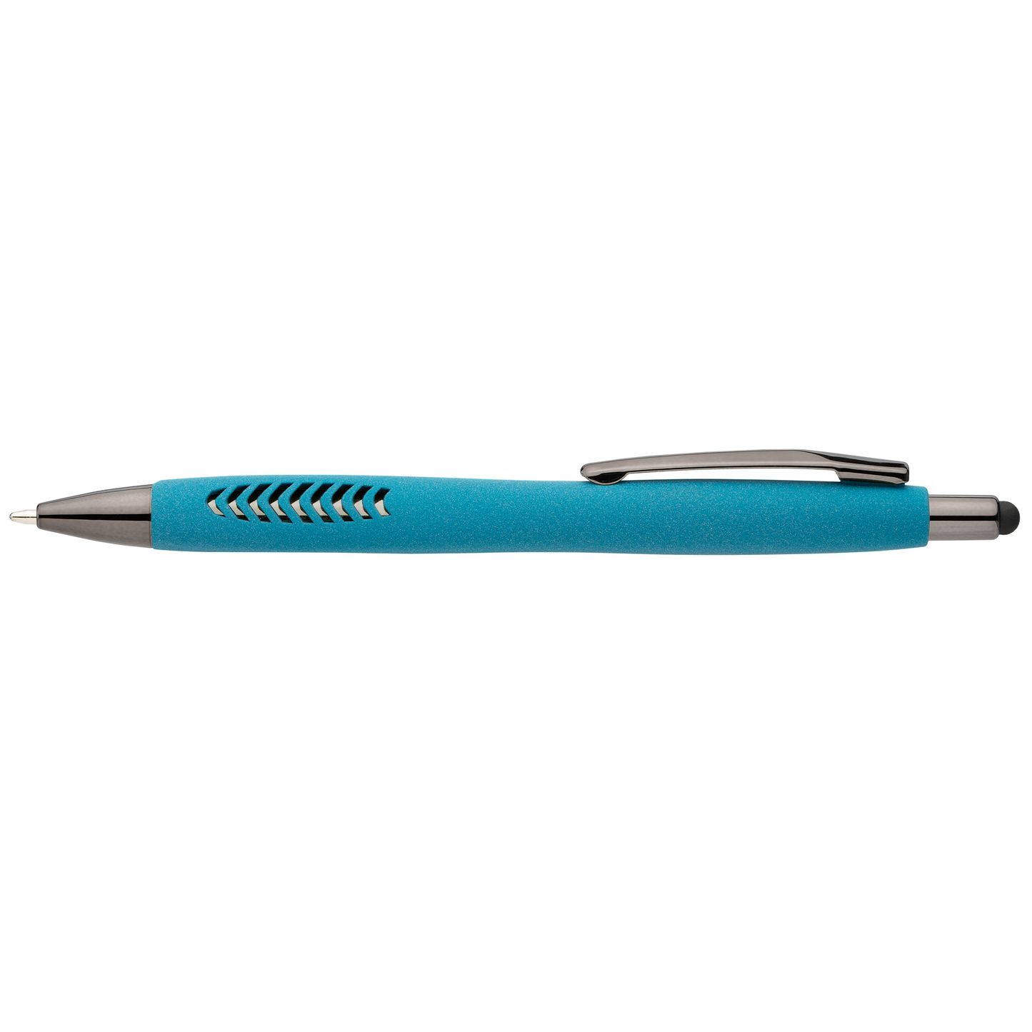 Avalon Recycled Plastic Stone Finish Stylus Pen promotional pen in turquoise printed with your company logo