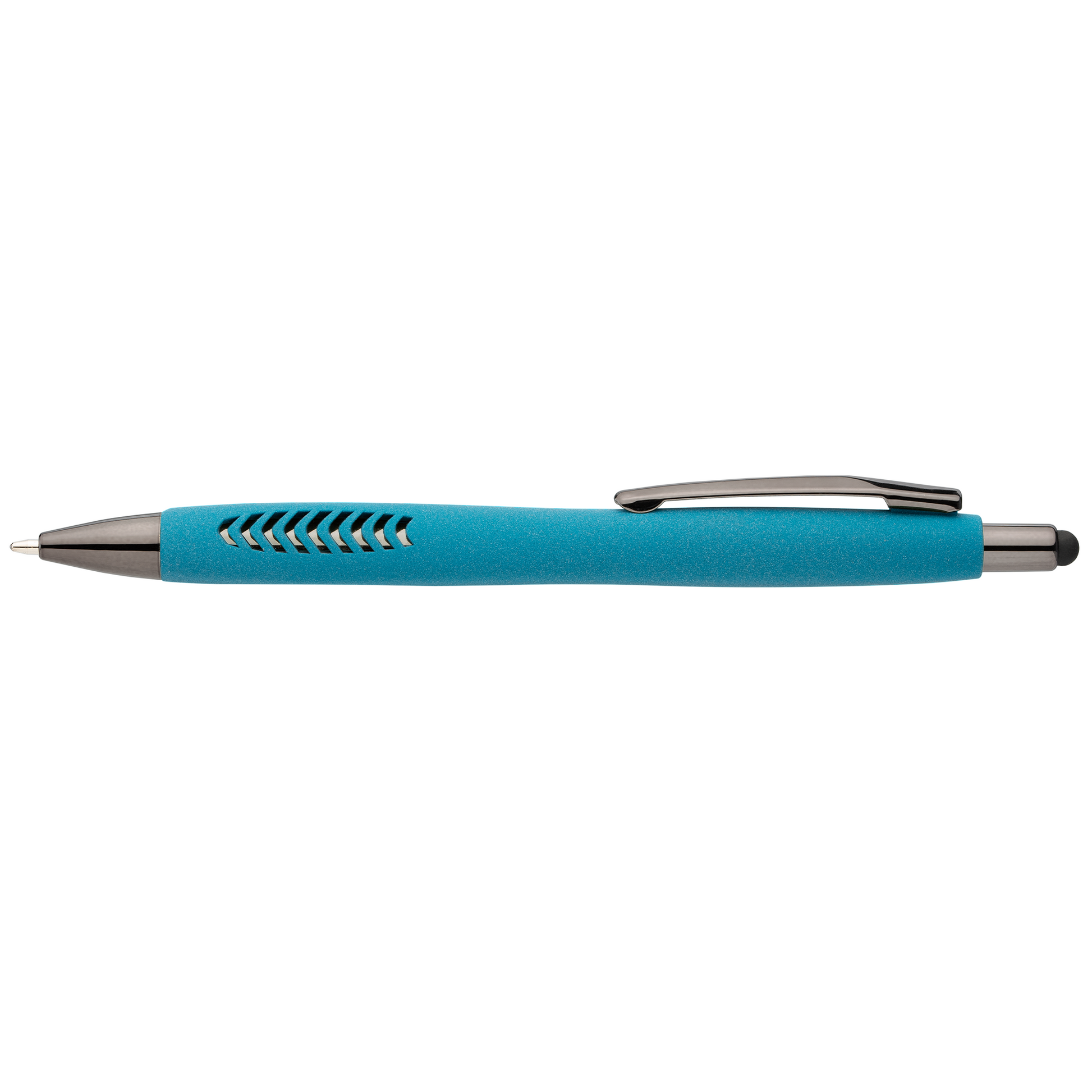 Avalon Recycled Plastic Stone Finish Stylus Pen promotional pen in turquoise printed with your company logo