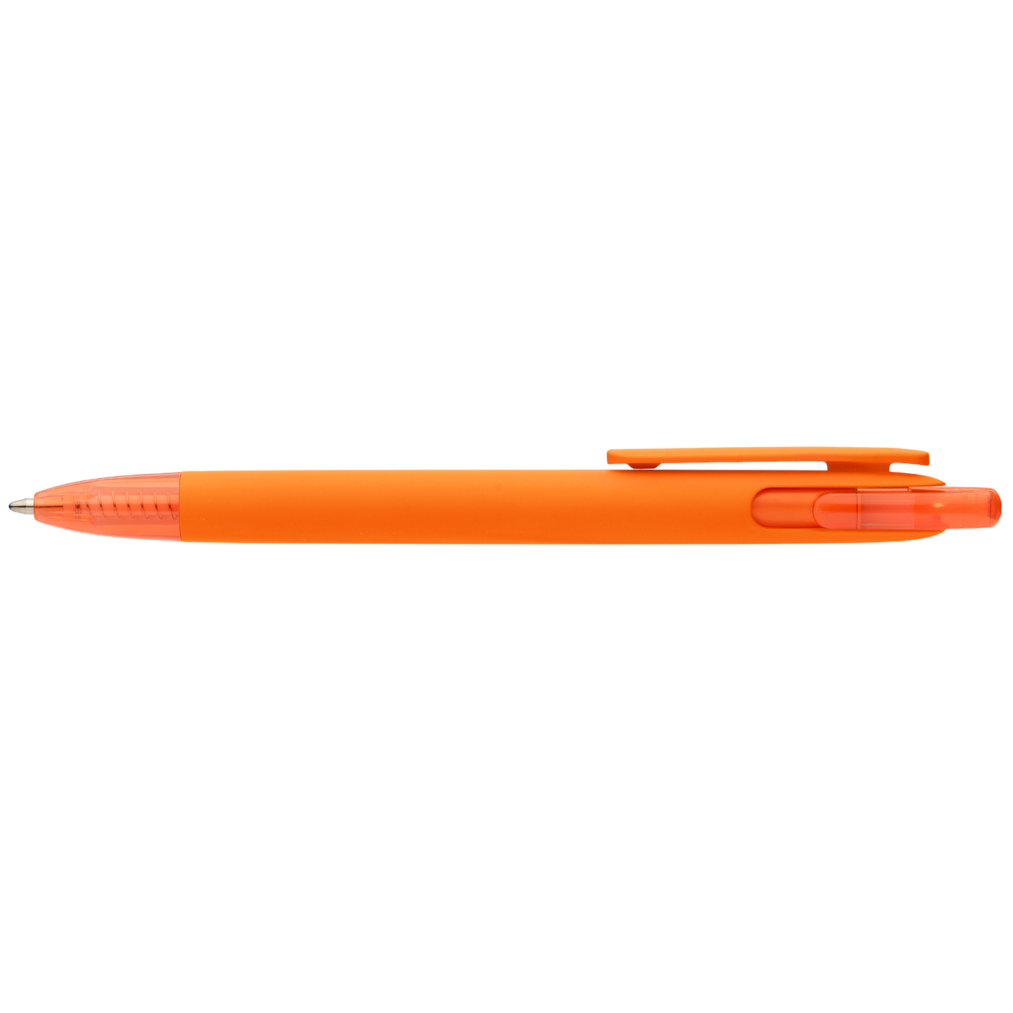 Jutta Recycled Plastic Transparent Trim Pen promotional pen in orange printed with your company logo