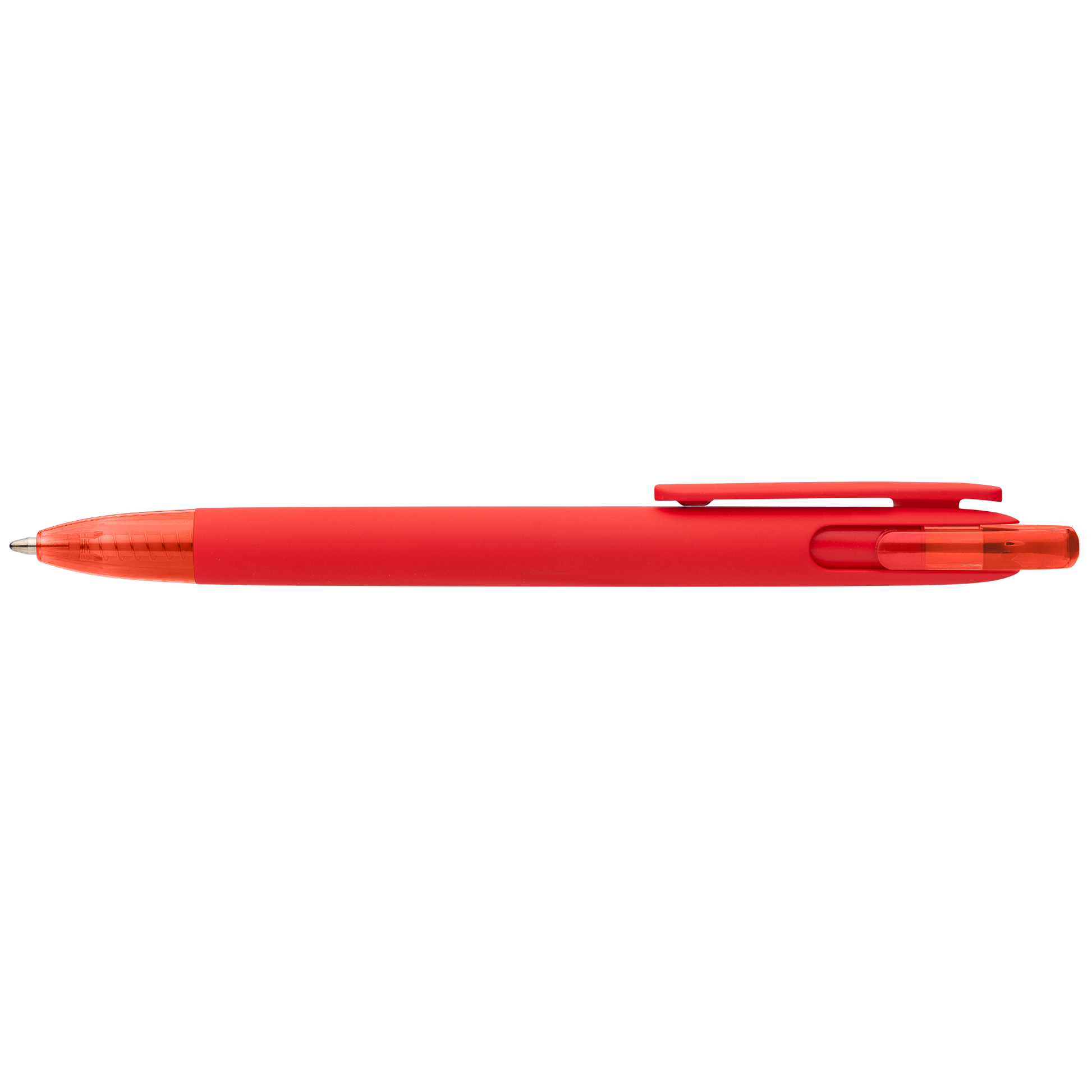 Jutta Recycled Plastic Transparent Trim Pen promotional pen in red printed with your company logo