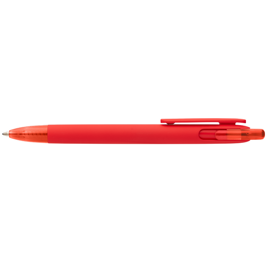 Jutta Recycled Plastic Transparent Trim Pen promotional pen in red printed with your company logo