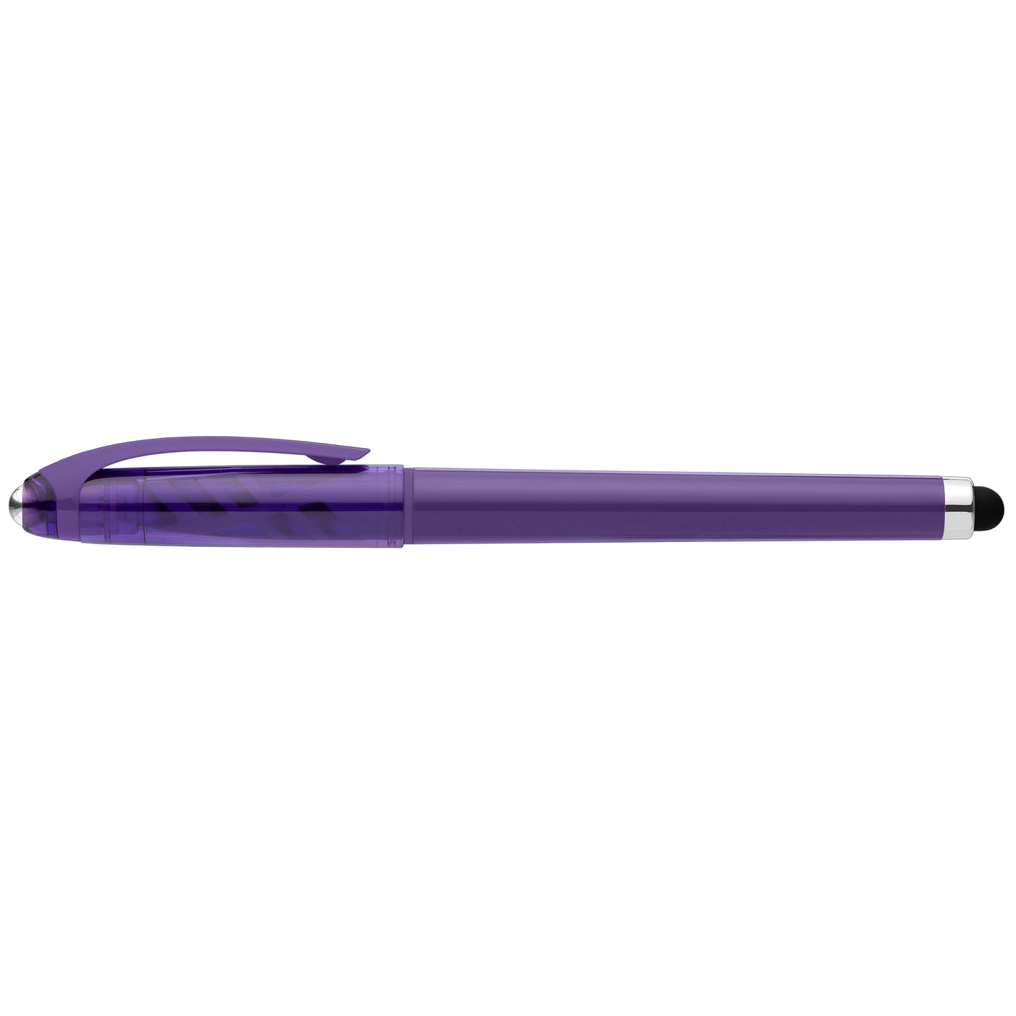 Prism Recycled Plastic Fidget Ball Stylus Gel Pen promotional pen in purple printed with your company logo