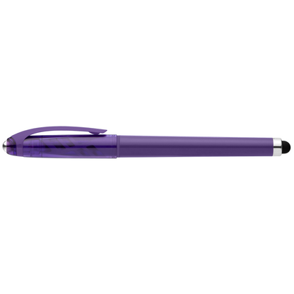Prism Recycled Plastic Fidget Ball Stylus Gel Pen promotional pen in purple printed with your company logo