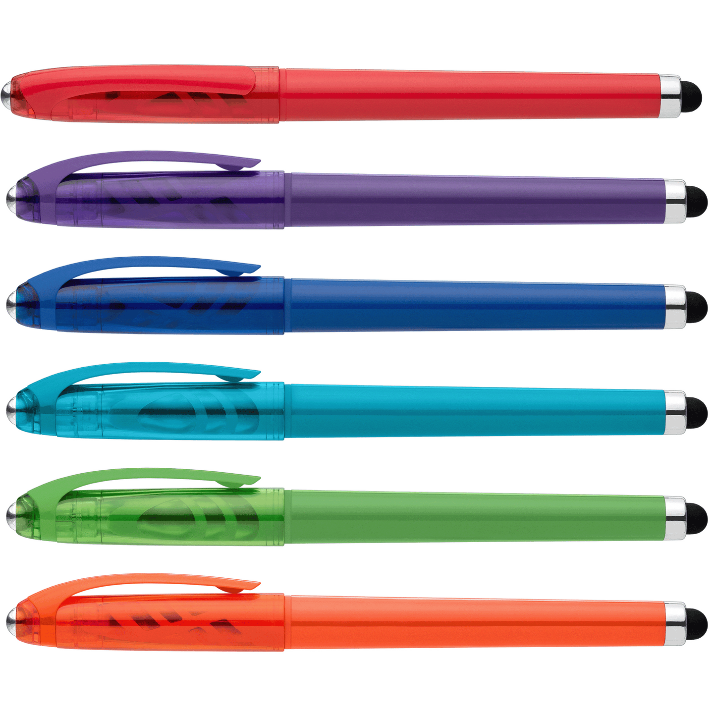 Prism Recycled Plastic Fidget Ball Stylus Gel Pen promotional pen in assortment printed with your company logo