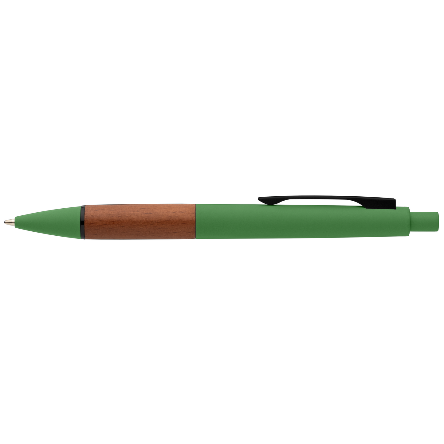 Tide Recycled Plastic Wood Grip Pen promotional pen in forest green printed with your company logo