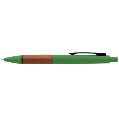 Tide Recycled Plastic Wood Grip Pen promotional pen in forest green printed with your company logo