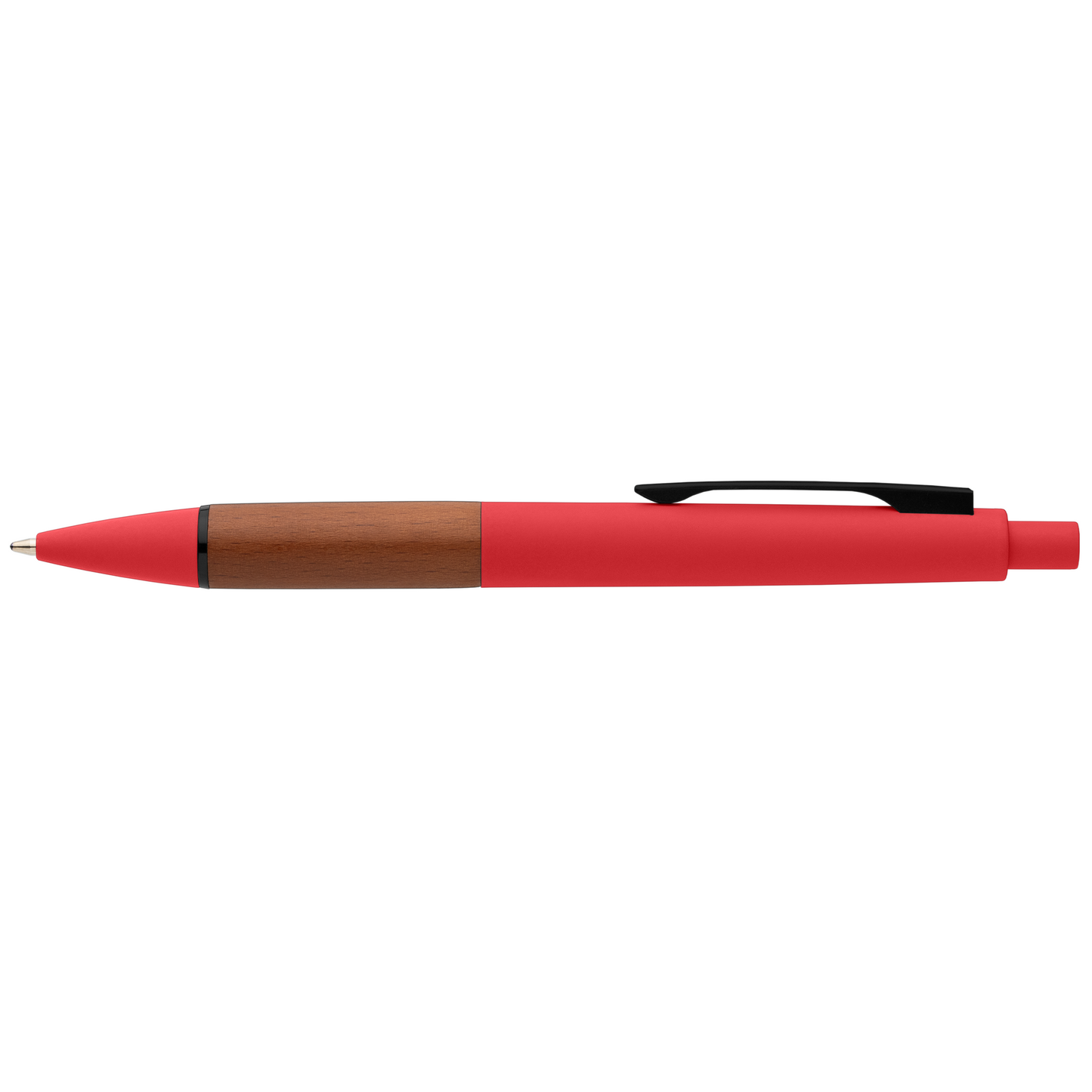Tide Recycled Plastic Wood Grip Pen promotional pen in red printed with your company logo