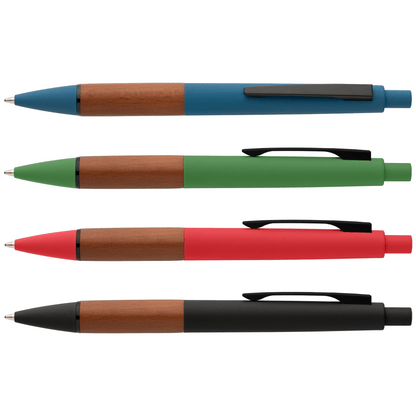Tide Recycled Plastic Wood Grip Pen promotional pen in assortment printed with your company logo