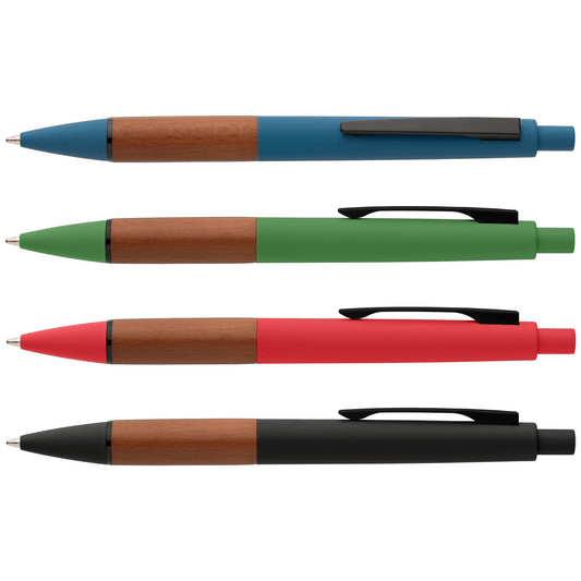 Tide Recycled Plastic Wood Grip Pen promotional pen in assortment printed with your company logo