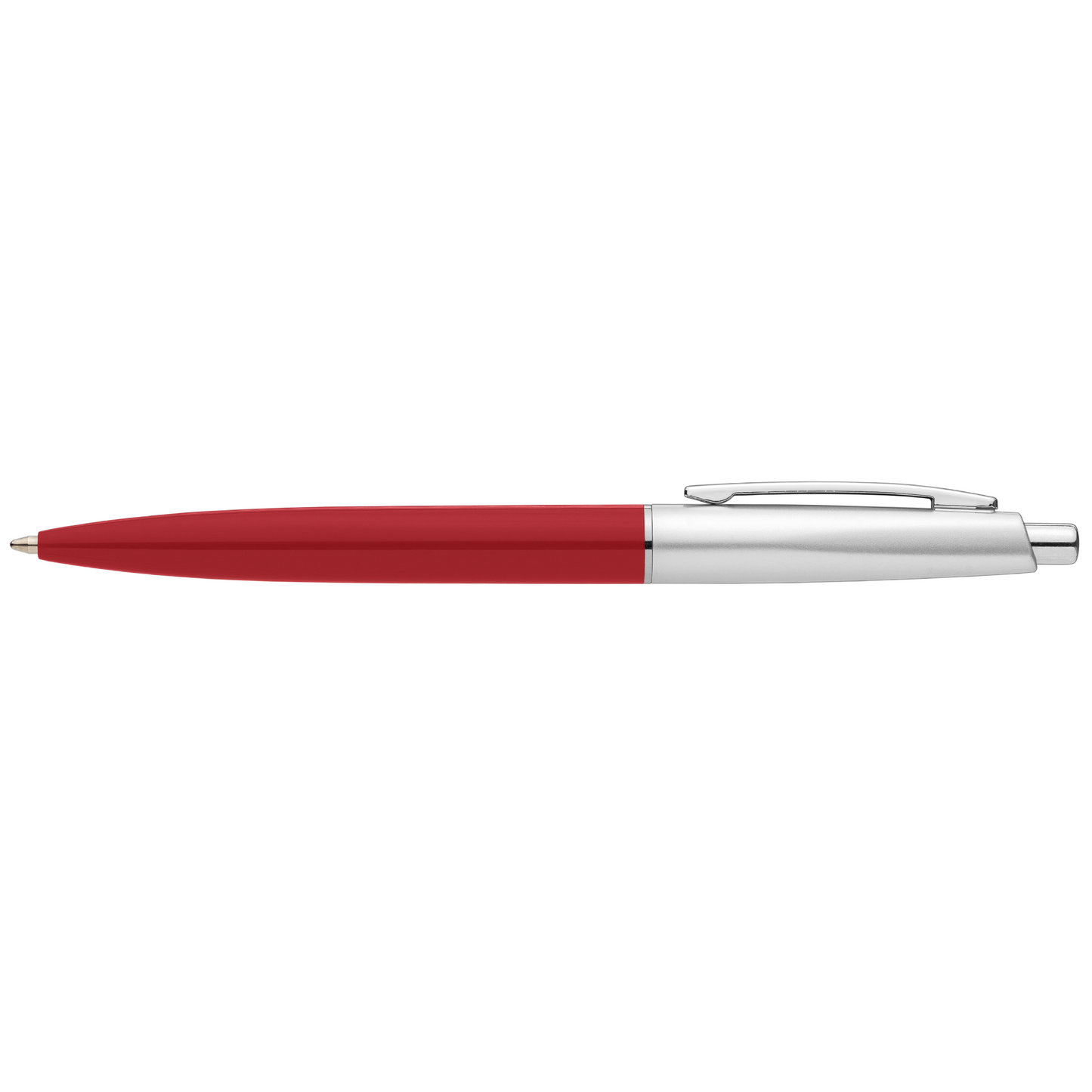 Natori Recycled Plastic Chrome Trim Pen promotional pen in red printed with your company logo