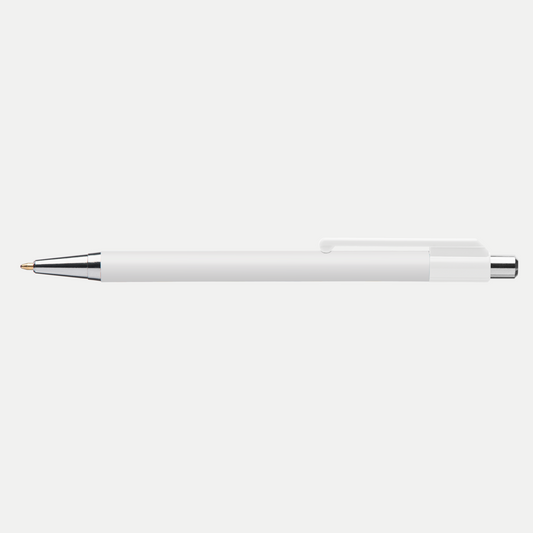 Astaire Chrome Pen promotional pen in white printed with your company logo