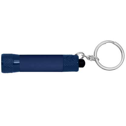 Chroma Softy Monochrome Classic 3 LED Torch Keychain promotional event giveaway in navy blue printed with your company logo