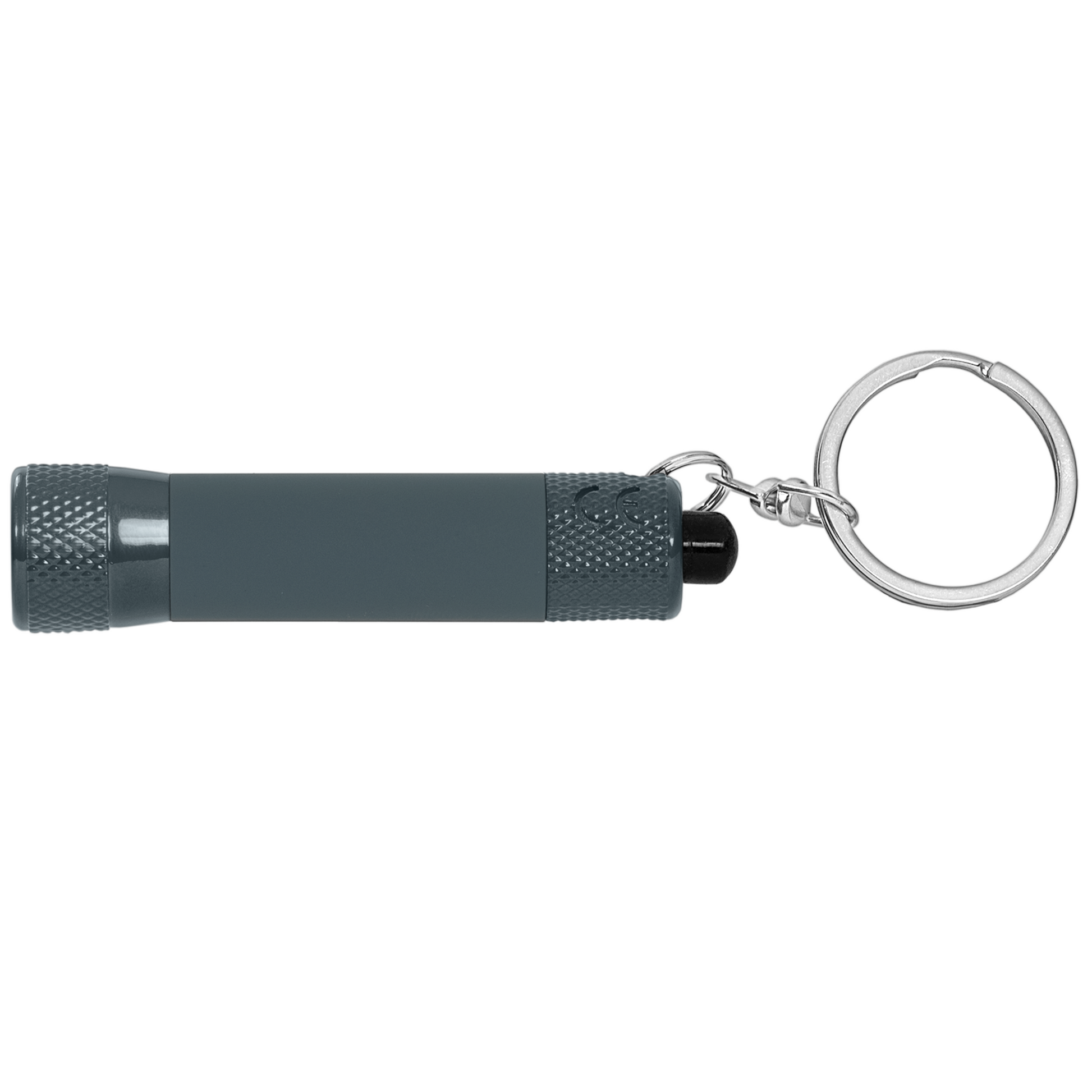Chroma Softy Monochrome Metallic 3 LED Torch Keychain promotional event giveaway in steel blue printed with your company logo