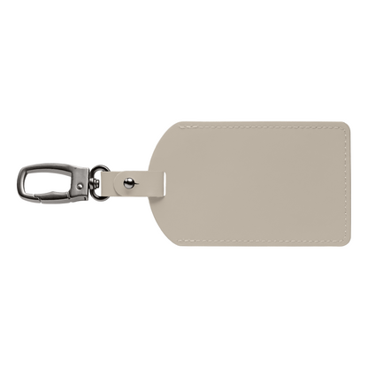 Malmö Recycled Metal Carabiner Luggage Tag promotional travel accessory in dune warm grey printed with your company logo
