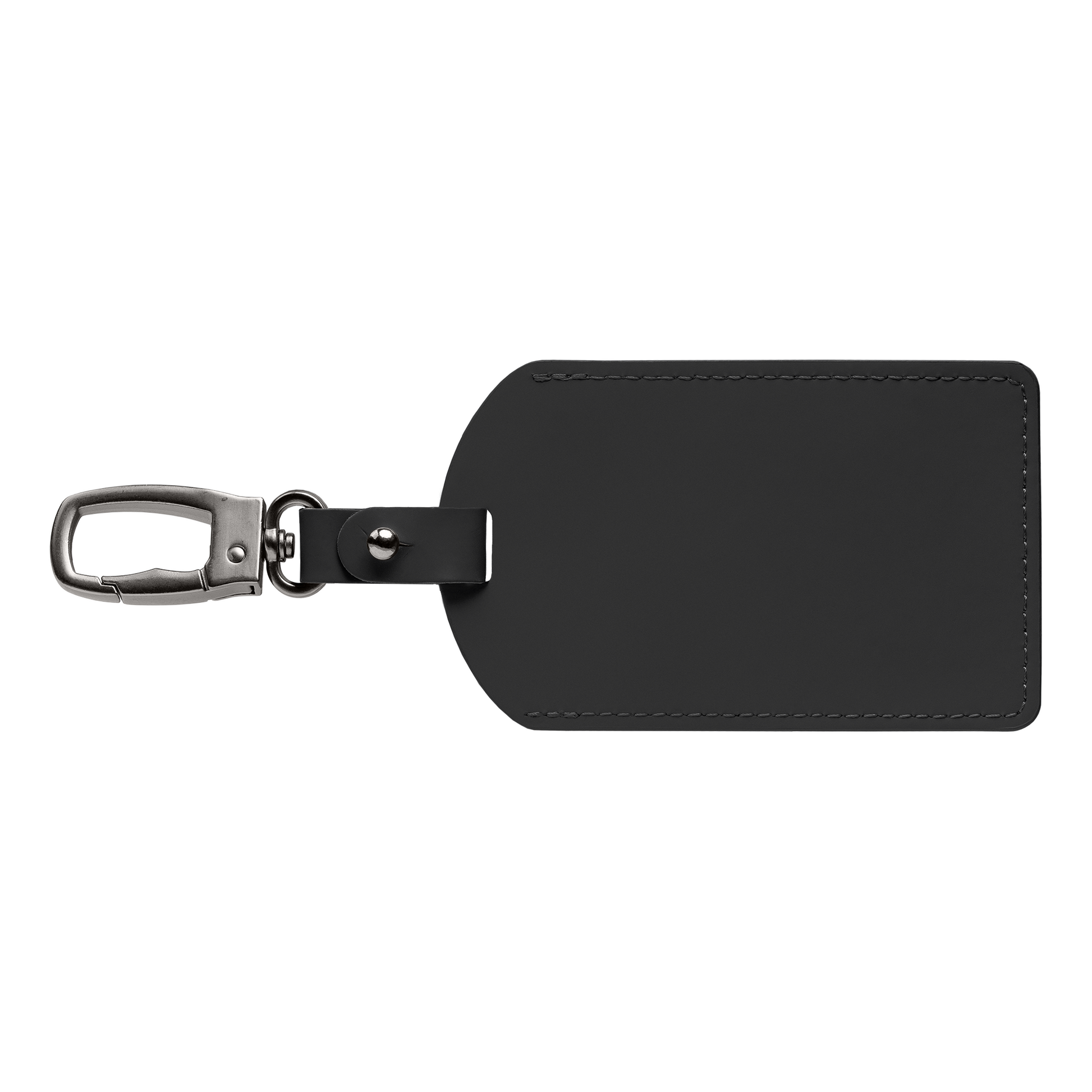 Malmö Recycled Metal Carabiner Luggage Tag promotional travel accessory in black printed with your company logo