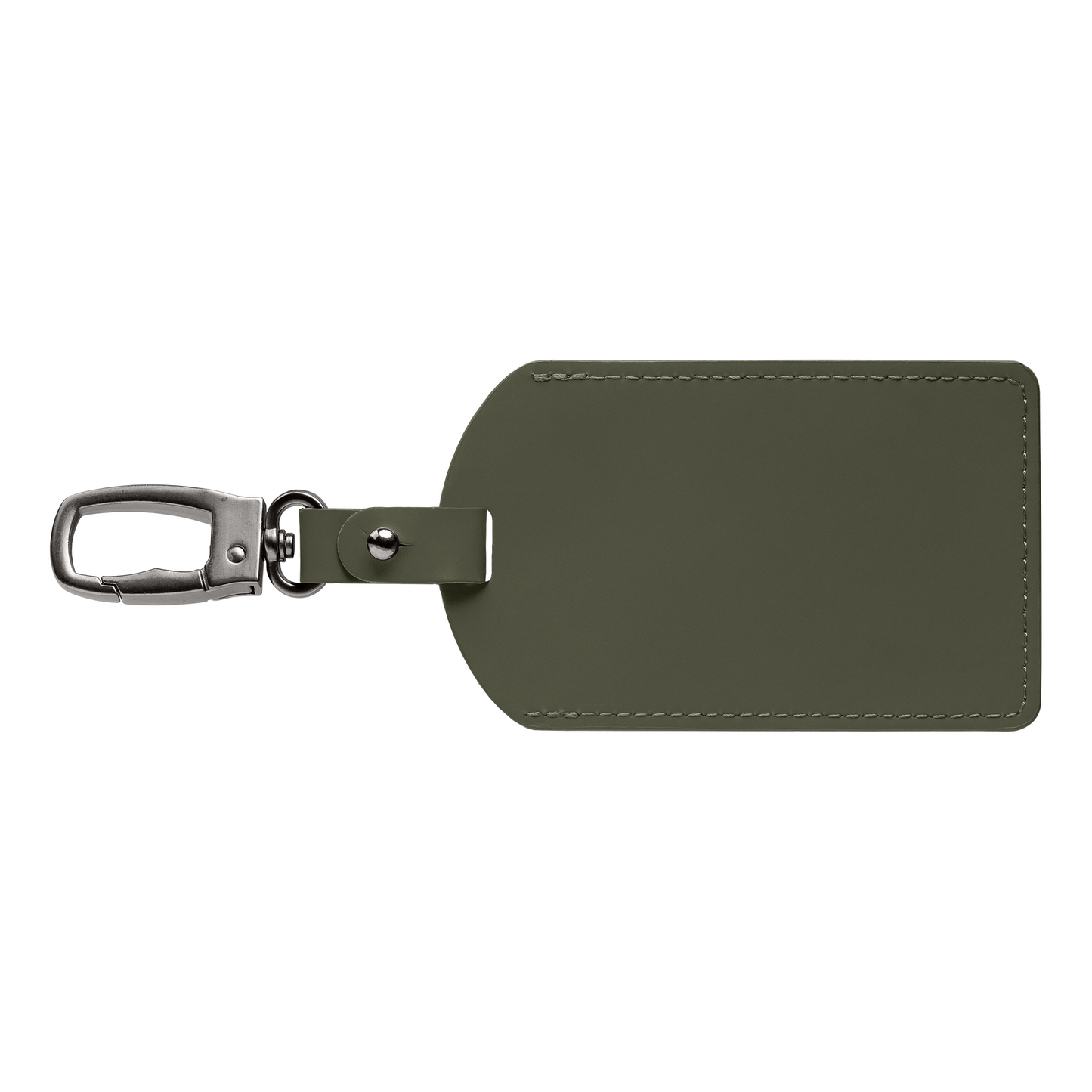 Malmö Recycled Metal Carabiner Luggage Tag promotional travel accessory in forest green printed with your company logo