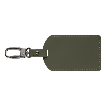 Malmö Recycled Metal Carabiner Luggage Tag promotional travel accessory in forest green printed with your company logo