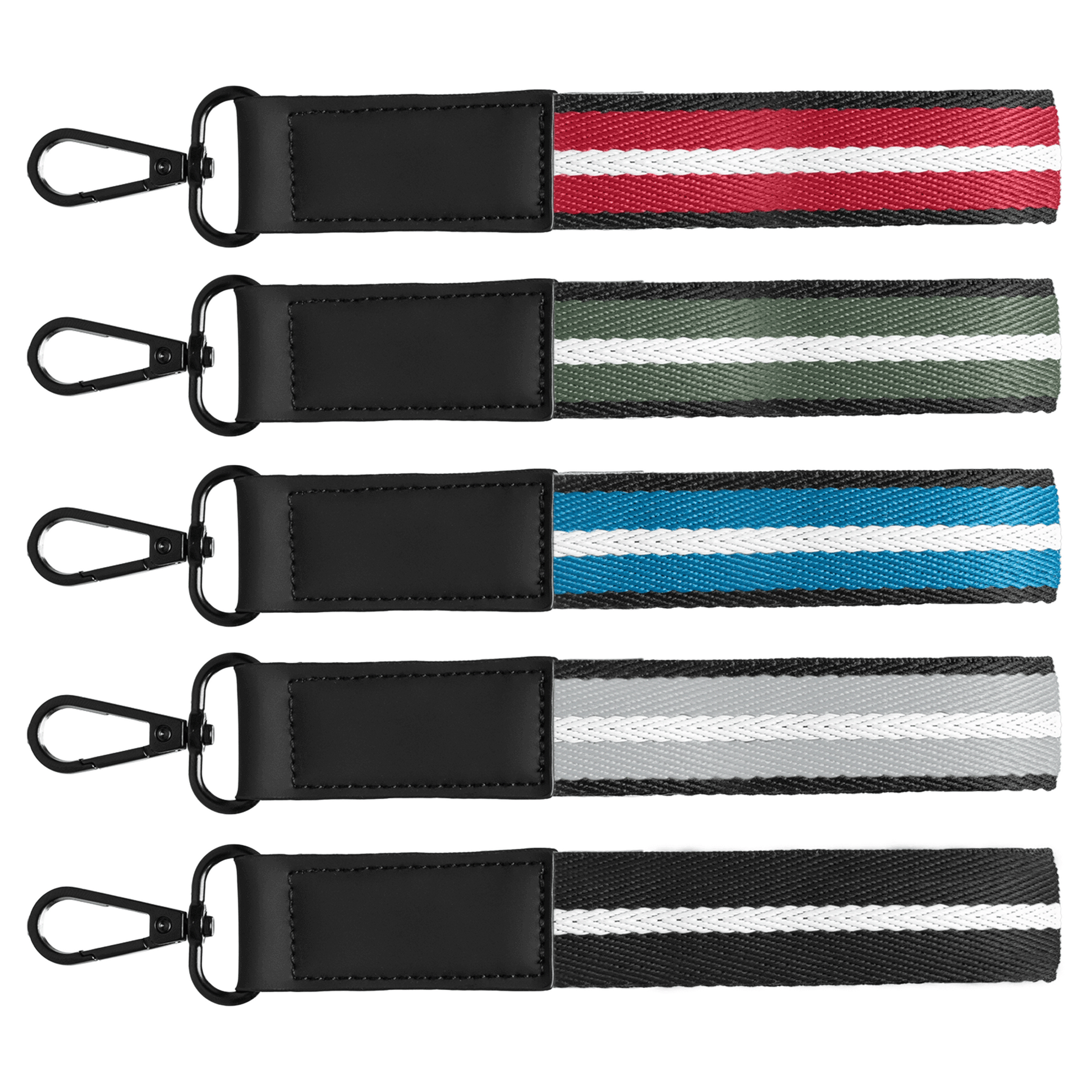 Newport rPET Woven Chevron Snap Trigger Keychain promotional event giveaway in assorted colours printed with your company