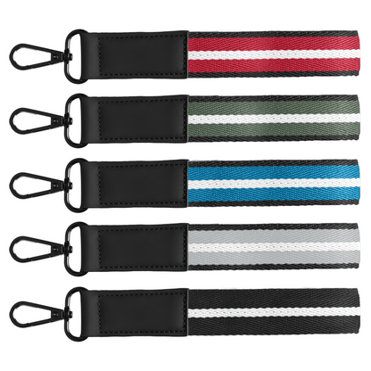 Newport rPET Woven Chevron Snap Trigger Keychain promotional event giveaway in assorted colours printed with your company