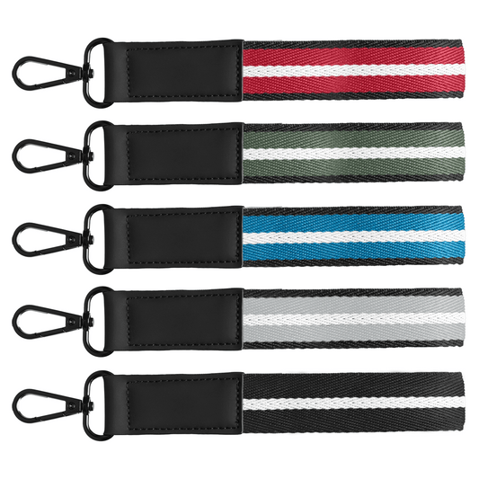 Newport rPET Woven Chevron Snap Trigger Keychain promotional event giveaway in assorted colours printed with your company