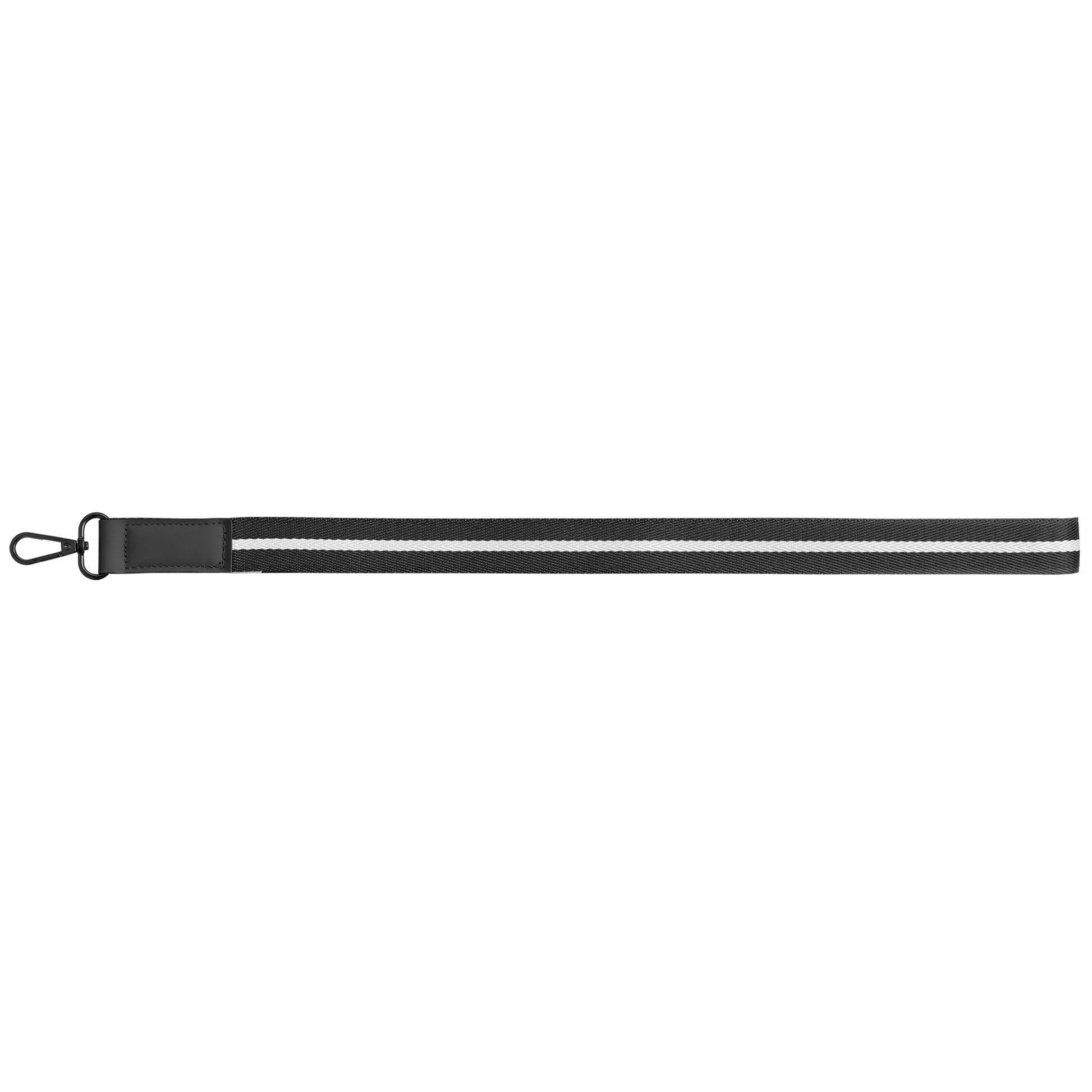 Newport rPET Woven Chevron Phone Strap Lanyard promotional lanyard in black printed with your company logo