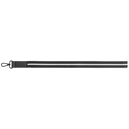 Newport rPET Woven Chevron Phone Strap Lanyard promotional lanyard in black printed with your company logo
