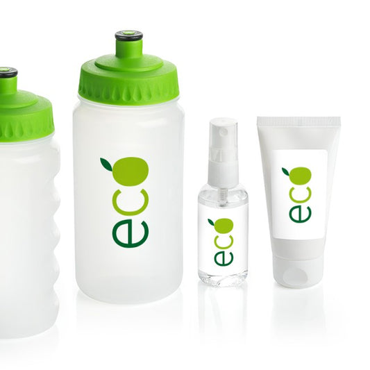 Set di bottiglie d'acqua da viaggio in plastica da 3 pezzi | Regali benessere firmati