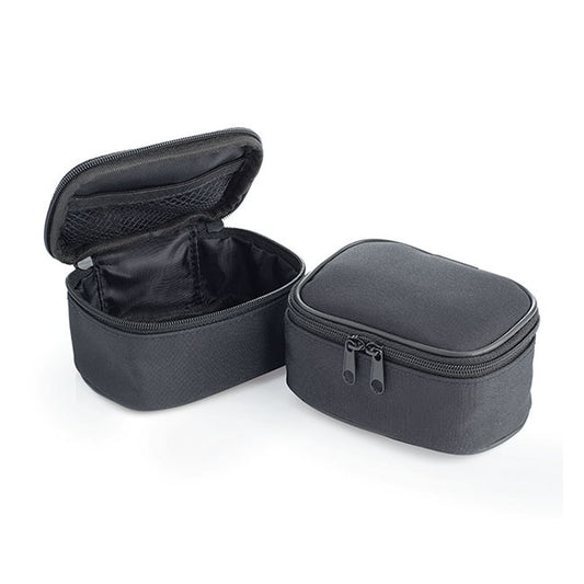 Mini trousse de toilette noire à double fermeture éclair | Cadeaux bien-être de marque