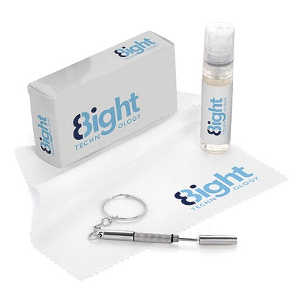 Kit per la pulizia di occhiali e schermo da 3 pezzi in una scatola stampata | Regali benessere firmati