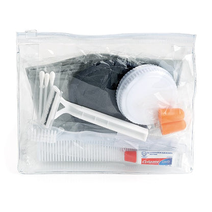 Kit di accessori da viaggio essenziali in una borsa con cerniera | Regali benessere firmati
