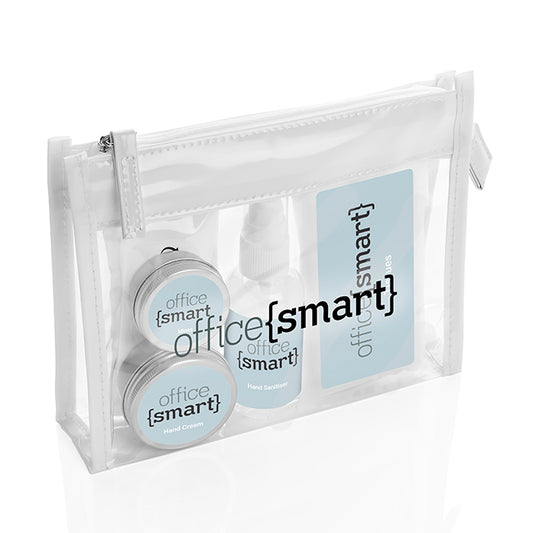 Work From Home Set in a Clear PVC White Trim Bag | Branded wellness gifts