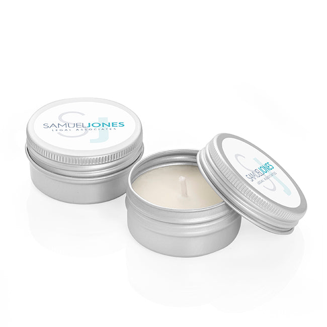 Mini candela di cera naturale in scatola di latta (20 g) | Regali benessere firmati