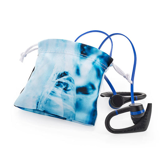 Mikrofaser-Ohrhörer-/Kopfhörertasche | Wellness-Geschenke mit Markenlogo