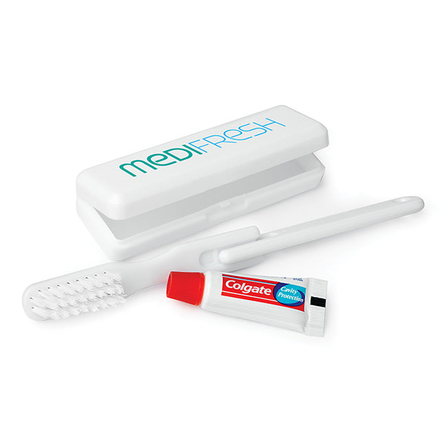 Set spazzolino da viaggio bianco con dentifricio Colgate | Regali benessere firmati