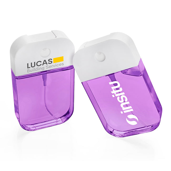 Spray désinfectant pour les mains rechargeable violet (50 ml) | Cadeaux bien-être de marque