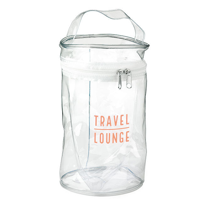 Clear PVC Round White Zippered Toiletry Bag | Branded wellness gifts