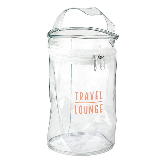 Borsa da toilette rotonda bianca con cerniera in PVC trasparente | Regali benessere firmati