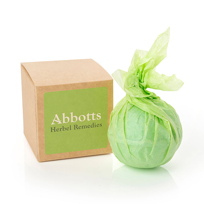 Badebombe/Sprudel in einer braunen Box (62 mm) | Wellness-Geschenke mit Markenlogo