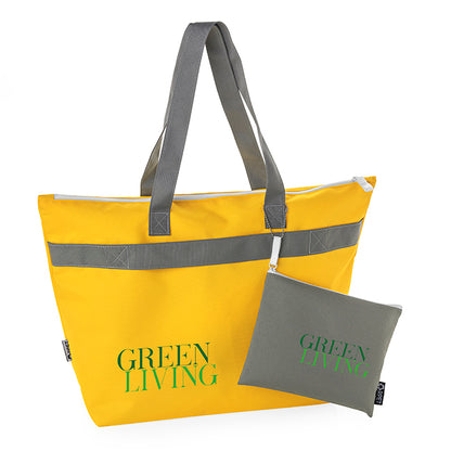 Ensemble imprimé rPET Shopper et trousse de toilette | Cadeaux bien-être de marque