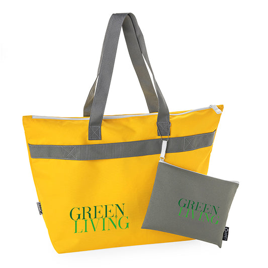 Ensemble imprimé rPET Shopper et trousse de toilette | Cadeaux bien-être de marque