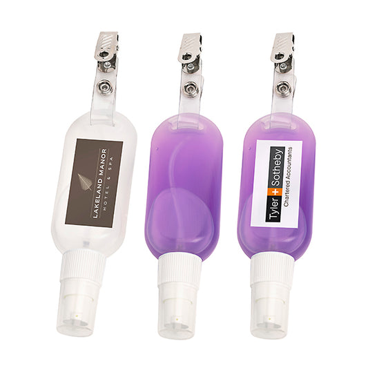 Alcohol Free Antibacterial Hand Sanitiser on a Clip (50ml) | Branded wellness gifts