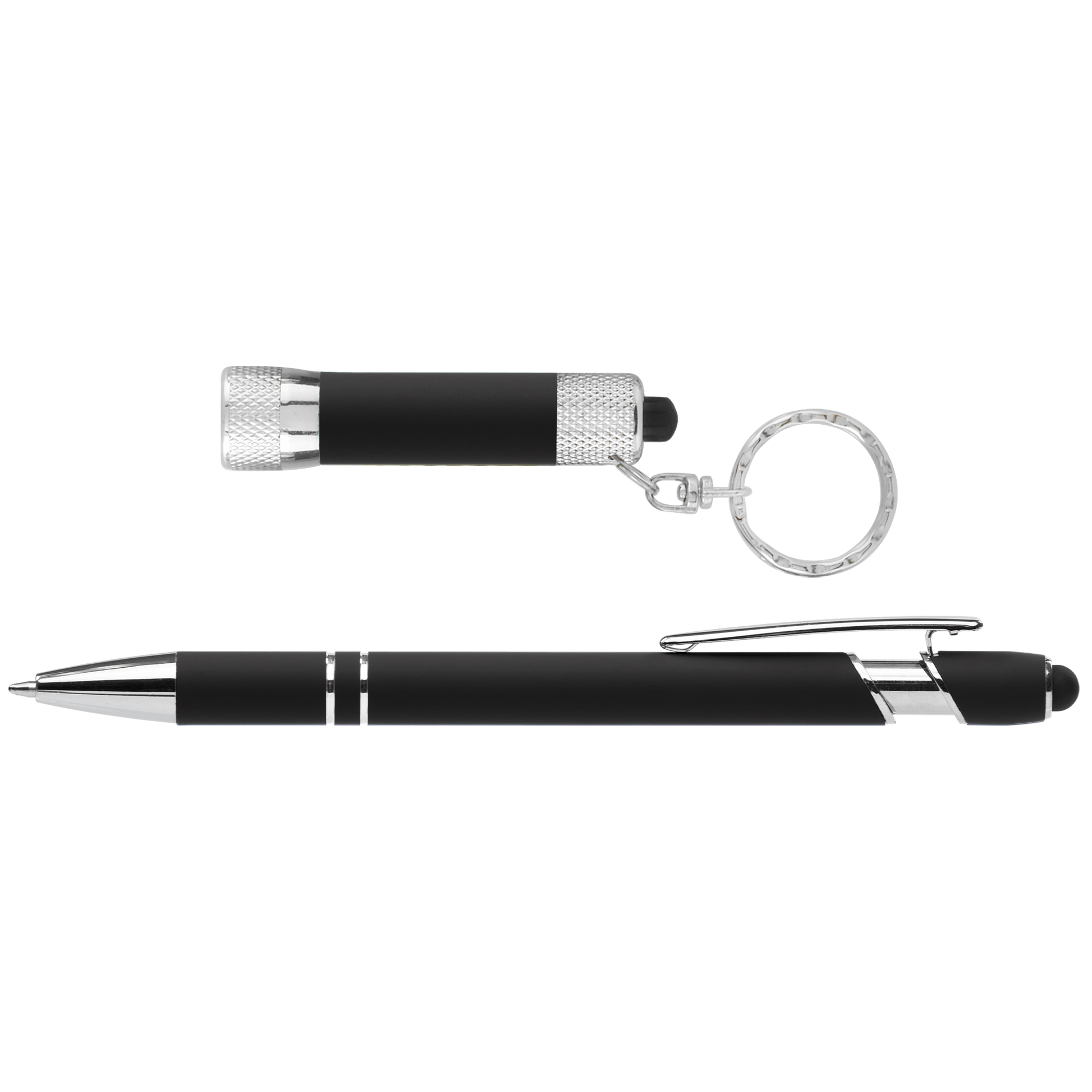 Prince Softy Gift Set with Window Box promotional pen in black laser engraved with your company logo